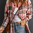 Large Pink Plaid Button Up Patch Pocket Shirt